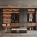 Modern Cloakroom Corner Wardrobe Open Cloakroom Wardrobe 3d model