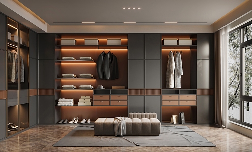 Modern Cloakroom Corner Wardrobe Open Cloakroom Wardrobe 3d model