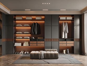 Modern Cloakroom Corner Wardrobe Open Cloakroom Wardrobe 3d model