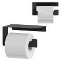 Black Wall Mounted Toilet Paper Holder Bathroom Accessory With Tissue Roll