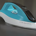 Modern Electric Iron in Blue and White Design with Sleek Handle for Daily Household Use