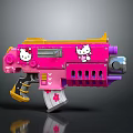 Pink Hello Kitty Themed Gun With Yellow Purple Accents And Cute Design