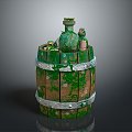 Wooden Barrel Water Barrel Old Wooden Barrel Water Barrel Pot Container Realistic 3d model