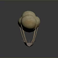 Cloud Shaped Yellow Hot Air Balloon With Textured Envelope And Small Boat Basket