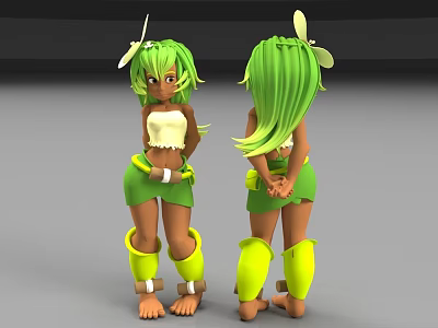 Cartoon female elf 3d model