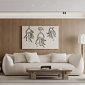 Quiet Restaurant Combination Sofa Leisure Chair Dining Table Bar Counter Island Table Chandelier Log Simple Living Room Dining Room 3d model