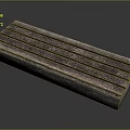 Wooden Striped Storage Box With Parallel Lines And Textured Surface Design 3d model
