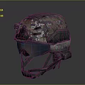 Military Tactical Helmet With Camouflage Pattern Visor And Communication Headset