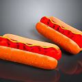 Delicious Hot Dogs in Poppy Seed Buns Topped with Ketchup and Mustard