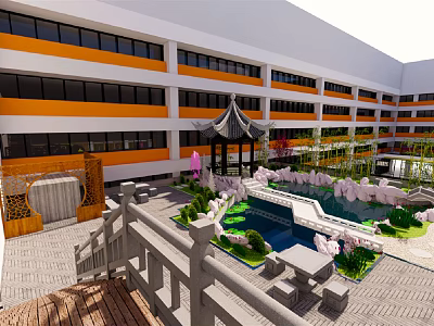 New Chinese Courtyard Garden 3d model New Chinese Courtyard Garden 3d model