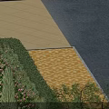 Outdoor Public Workspace With Green Grass Laptop Users Tables Chairs Umbrella Trees And Building Background