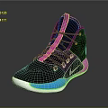 High Top Nike Sneakers In Black With Pink Accents And Blue Sole Modern Design