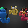 Colorful Stuffed Toys With Various Designs Including Yellow Black Red And Blue