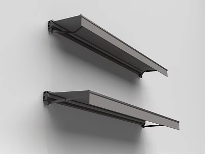 Modern Black Wall Mounted Awnings With Sleek Structure For Outdoor Shade 3d model