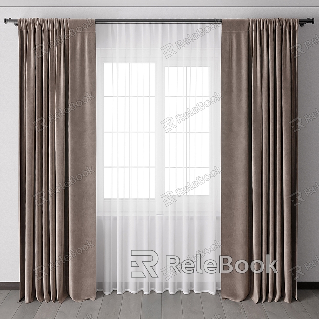 Plain fabric curtain gauze curtain model