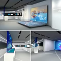 Modern Exhibition Hall Design With Digital Screens Interactive Booths And Urban Displays