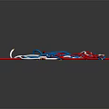 Messy Tangled Red Blue White Electrical Wires Pile on Dark Surface
