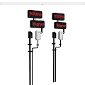Decorative Ornament Set With Signal Design Black Poles White Equipment And Red Text