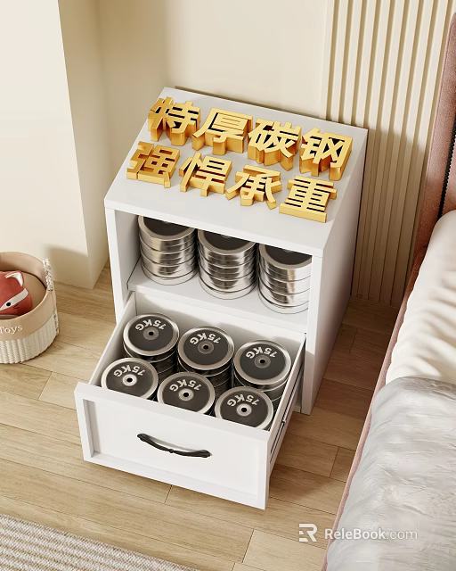Storage Cabinet Made of Extra Thick Carbon Steel with Strong Load Bearing for Bedroom 3d model 