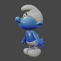 Smurf Cartoon Character With Blue Skin White Hat And Smiling Expression
