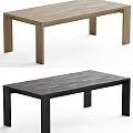Light And Dark Wooden Dining Tables With Modern Simple Design 3d model