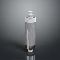 Transparent Cylindrical Water Filter Cartridge With White Top And Black Base