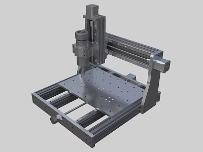 Precision Industrial CNC Machine Tool With Heavy Duty Metal Frame And Worktable 3d model
