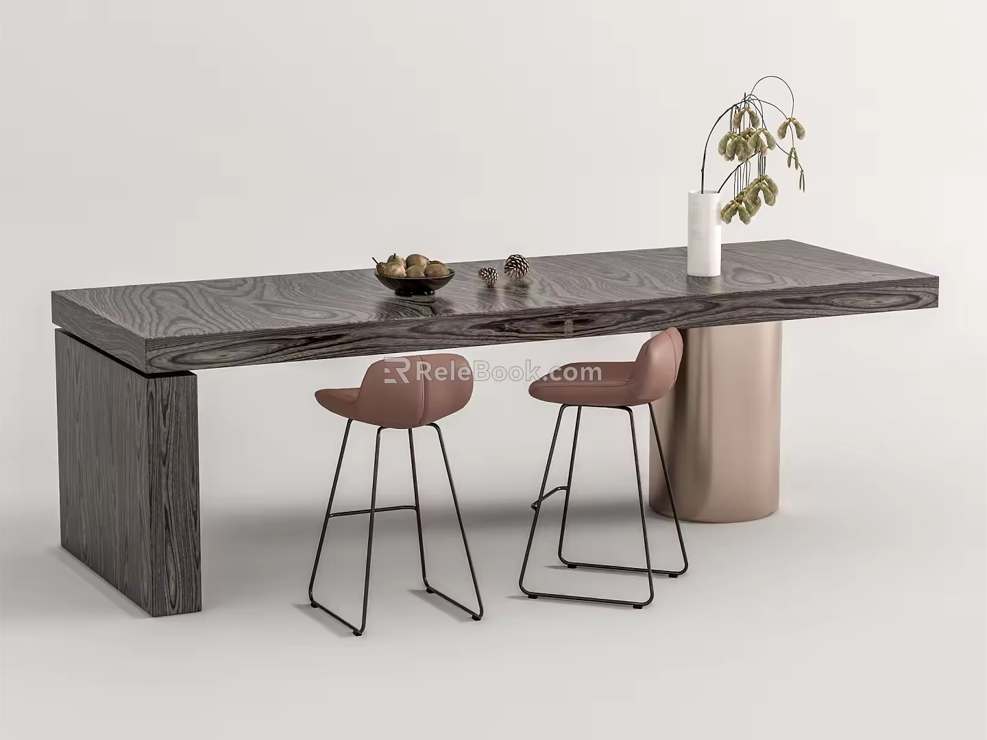 Modern bar chair combination bar table and chair combination 3d model