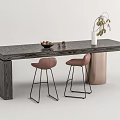 Modern bar chair combination bar table and chair combination 3d model