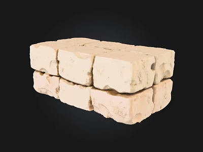 Natural Stone And Wood Blocks With Rough Texture For Decorative Projects 3d model