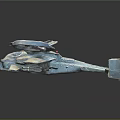 Futuristic Space Aerial Vehicle Model Featuring Multiple Rotors And Detailed Design