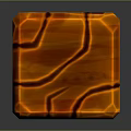 Long Rectangular Wooden Block With Orange Color And Natural Wood Grain On Dark Background