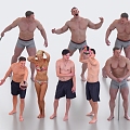 Multi-swimming man man woman beach man beach man muscle man strong man Hercules 3d model