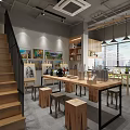 Modern Digital Store Interior With Electronic Products Display And Wooden Shelves