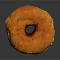 Freshly Made Orange Glazed Donut With Shiny Surface And Central Hole