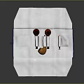 White Home Daily Use Storage Organizer Pouch With Red Scrolls Rolled Items And Small Tools