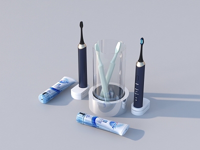 Toothbrush Toothpaste 3D Model 3d model