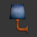 Unique Modern Table Lamp With Orange Pipe Base And Blue Gradient Shade 3d model
