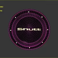 Shutt Circular Subwoofer With Black Body Red Rim And Metallic Dots Design