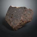 Natural Brown Wood Stone Block with Pitted Surface and Raw Organic Texture
