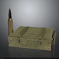 Vintage Green Wooden Storage Box With Golden Cylindrical Decorative Object For Home