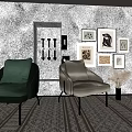 Modern single sofa 3d model