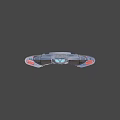 Futuristic Sci Fi Spaceship Design With Glowing Lights And Starry Background