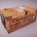 Vintage Wooden Box With Crompton Stores Property Label And Metal Clasps
