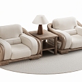 New Chinese-style Single Sofa 3d model