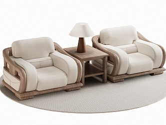 New Chinese-style Single Sofa 3d model