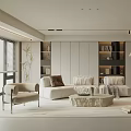 Modern Minimalist Restaurant Sofa Coffee Table Combination Island Table and Chair Combination Sofa Background Wall Large Flat Guest Restaurant 3d model