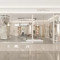 Modern Fashion Clothing Store Interior Design With Display Mannequins And Glass Windows