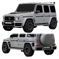 Silver BRABUS Modified SUV Front And Rear Views 3d model