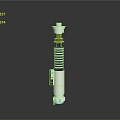 Modern Futuristic Metal Weapon With Spiral Spring Silver Body And Yellow Black Details